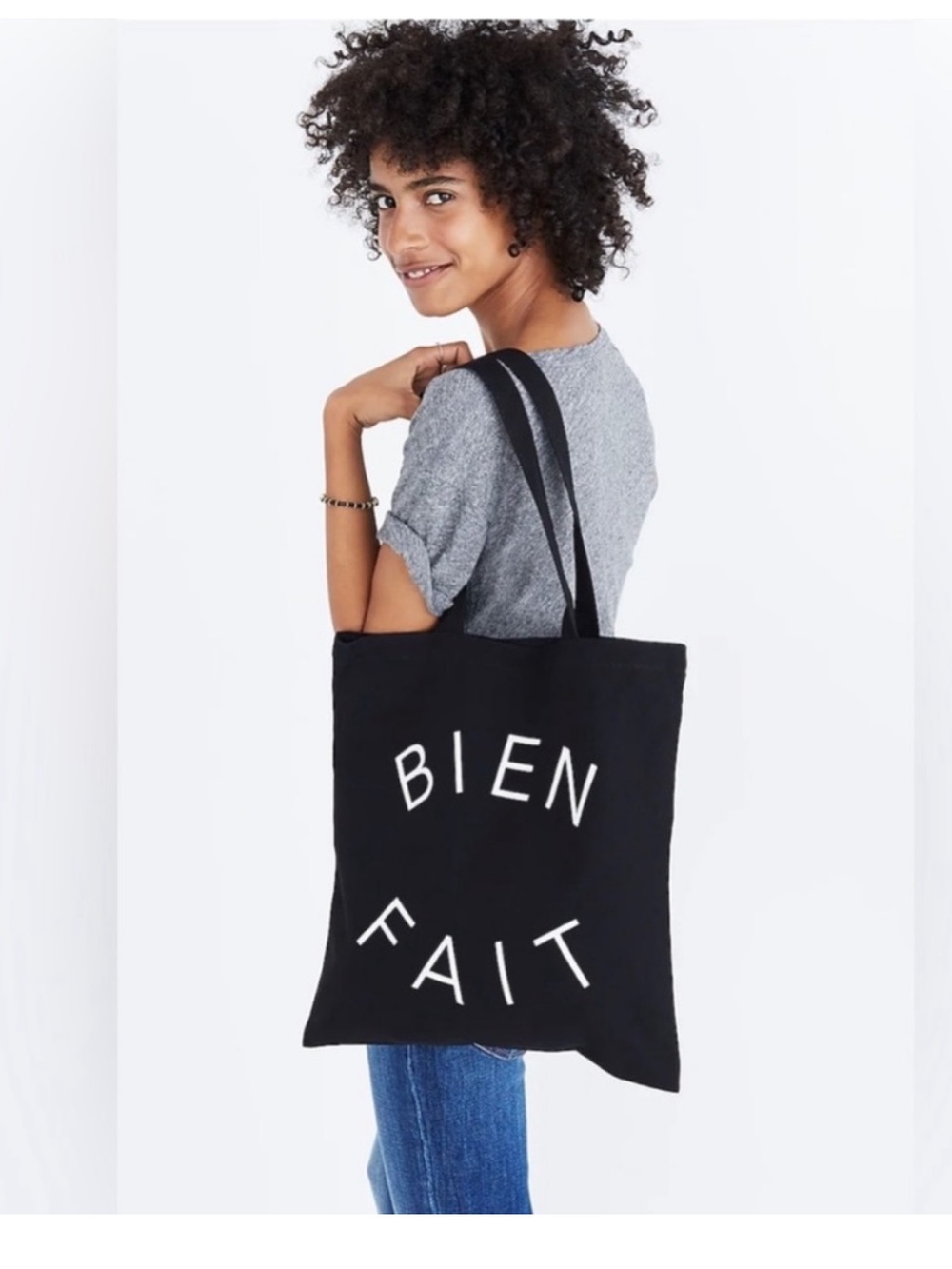 NWOT Madewell Black Tote “Bien Fait”